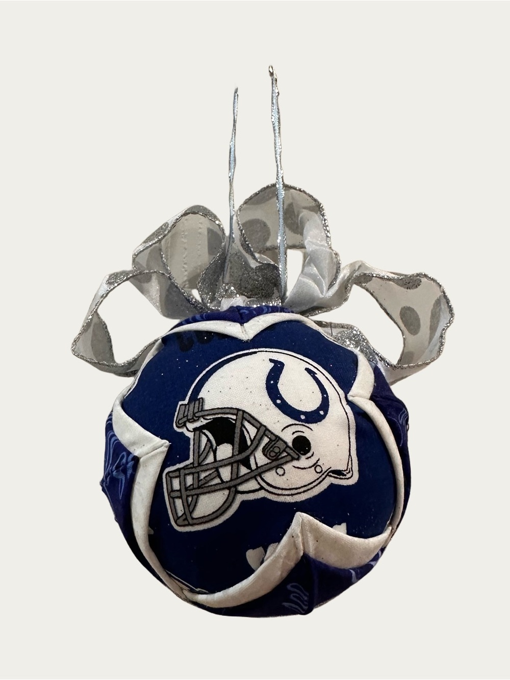 NFL Indianapolis Colts Football sports quilted handmade 4โ Christmas Ornament